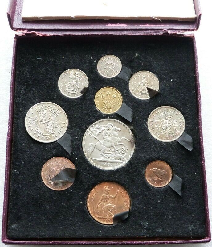 1951 George VI Festival of Britain Proof 10 Coin Set - Crown to Farthing