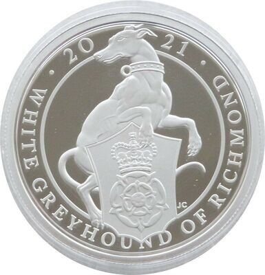 2021 Queens Beasts White Greyhound of Richmond £5 Silver Proof 2oz Coin
