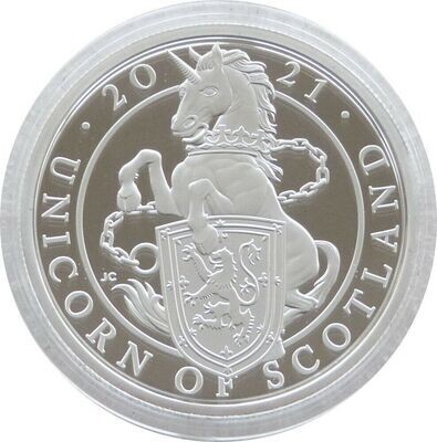 2021 Queens Beasts Unicorn of Scotland £5 Silver Proof 2oz Coin