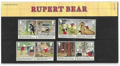 2020 Royal Mail Rupert the Bear 8 Stamp Presentation Pack