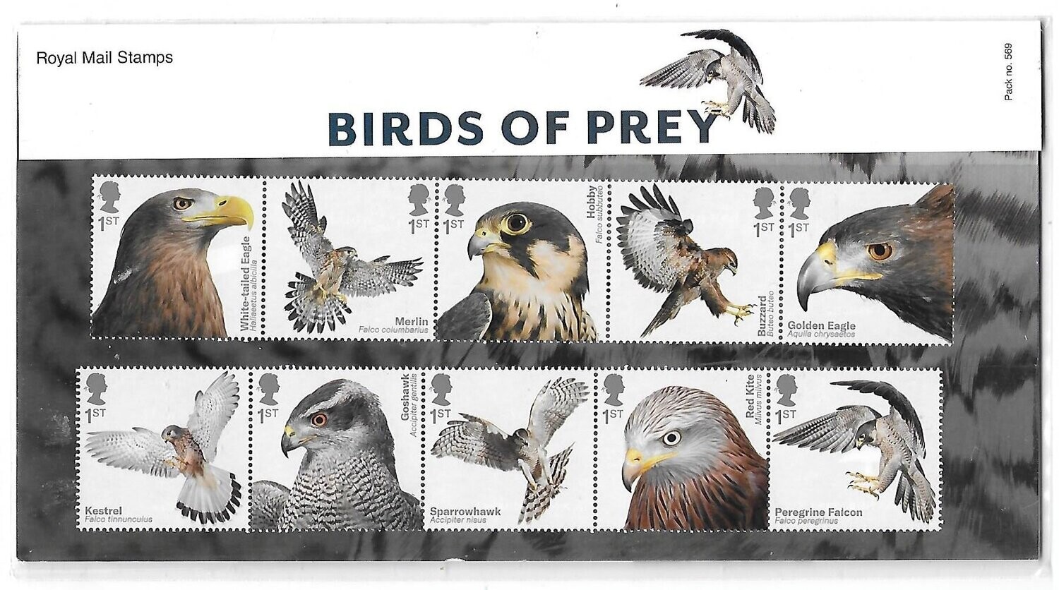 2019 Royal Mail Birds of Prey 10 Stamp Presentation Pack