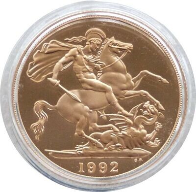 1992 St George and the Dragon £2 Double Sovereign Gold Proof Coin