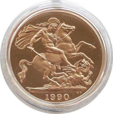 1990 St George and the Dragon £2 Double Sovereign Gold Proof Coin