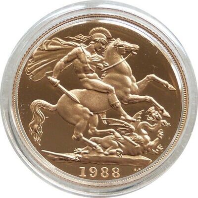 1988 St George and the Dragon £2 Double Sovereign Gold Proof Coin