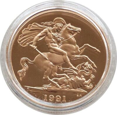 1991 St George and the Dragon £2 Double Sovereign Gold Proof Coin