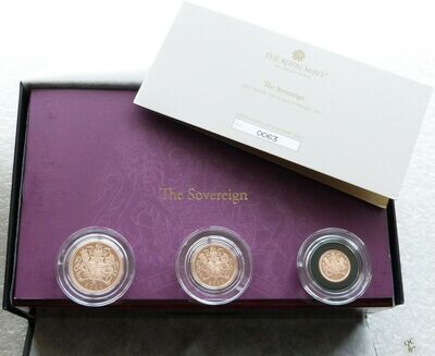 2022 Platinum Jubilee Sovereign Gold Proof 3 Coin Set Box Coa