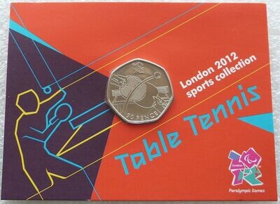2011 London Olympic 2012 Sports Collection Table Tennis 50p Brilliant Uncirculated Coin Mint Card