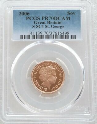 2006 St George and the Dragon Full Sovereign Gold Proof Coin PCGS PR70 DCAM