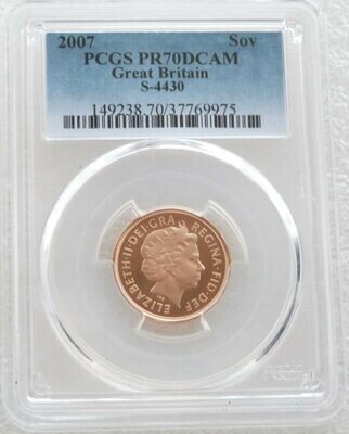 2007 St George and the Dragon Full Sovereign Gold Proof Coin PCGS PR70 DCAM
