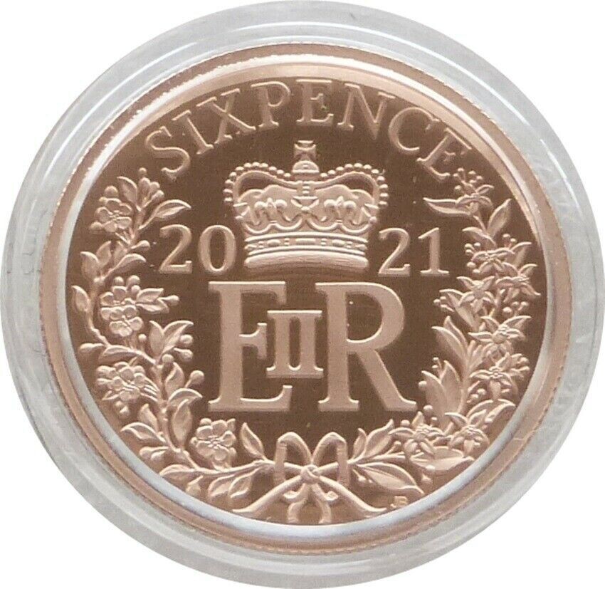 2021 Elizabeth II Christmas 6D Six Pence Red Gold Proof Coin Box Coa