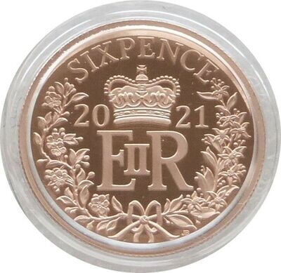 2021 Elizabeth II Christmas 6D Six Pence Red Gold Proof Coin Box Coa
