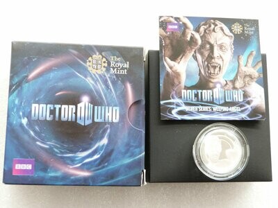 2011 BBC Doctor Who Weeping Angel Silver Proof Medal Box Coa