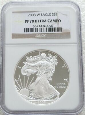 2008-W American Eagle $1 Silver Proof 1oz Coin NGC PF70 UC
