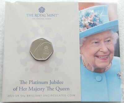2022 Platinum Jubilee 50p Brilliant Uncirculated Coin Pack Sealed
