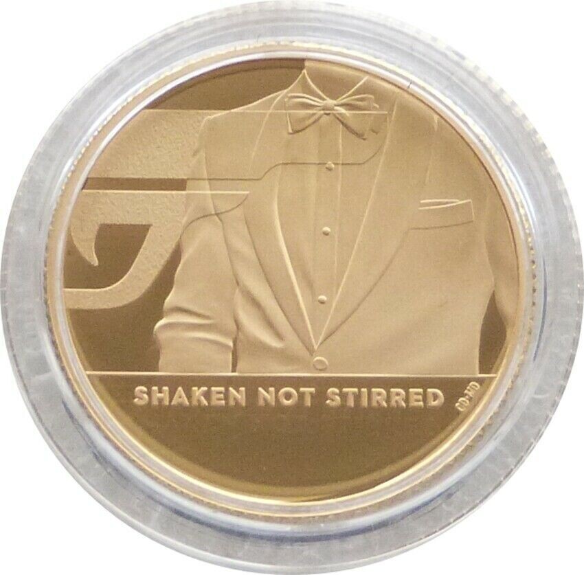 2020 James Bond 007 Shaken not Stirred £25 Gold Proof 1/4oz Coin Box Coa