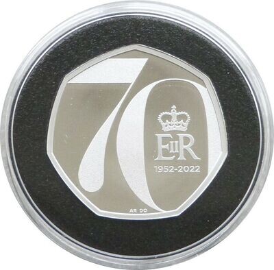 2022 Platinum Jubilee 50p Silver Proof Coin Box Coa
