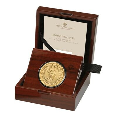 2022 British Monarchs King Henry VII £100 Gold Proof 1oz Coin Box Coa