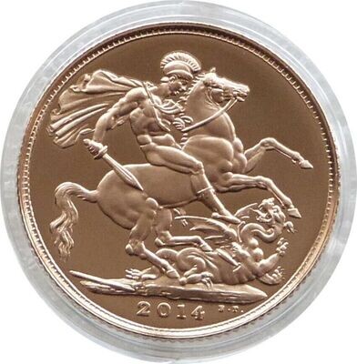 2014 St George and the Dragon Full Sovereign Gold Proof Coin Mint Error Mule