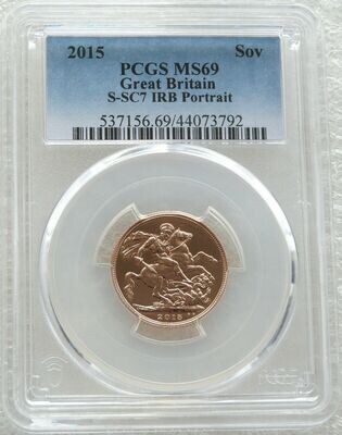 2015 St George and the Dragon Full Sovereign Gold Coin PCGS MS69