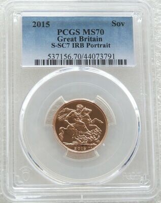 2015 St George and the Dragon Full Sovereign Gold Coin PCGS MS70