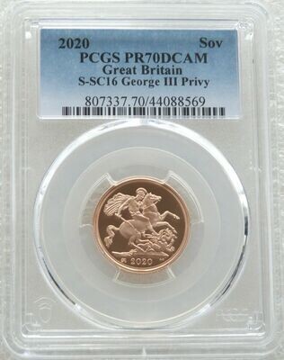 2020 George III Privy Full Sovereign Gold Proof Coin PCGS PR70 DCAM