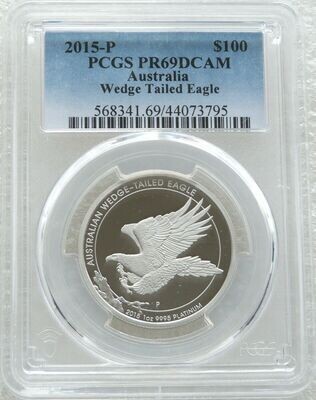 2015 Australia Wedge Tailed Eagle $100 Platinum Proof 1oz Coin PCGS PR69 DCAM