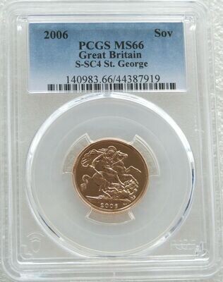 2006 St George and the Dragon Full Sovereign Gold Coin PCGS MS66