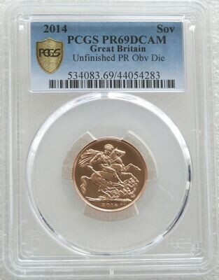 2014 St George and the Dragon Full Sovereign Gold Proof Coin PCGS PR69 DCAM Mint Error Mule