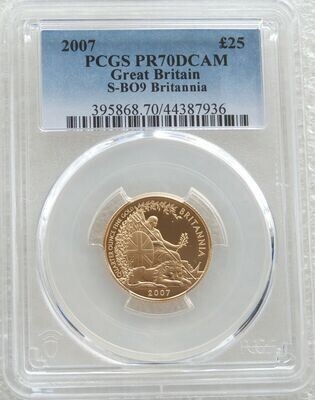 2007 Britannia £25 Gold Proof 1/4oz Coin PCGS PR70 DCAM