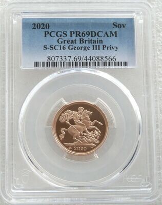 2020 George III Privy Full Sovereign Gold Proof Coin PCGS PR69 DCAM