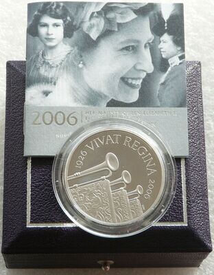 2006 Queens 80th Birthday Piedfort £5 Platinum Proof 3oz Coin Box Coa