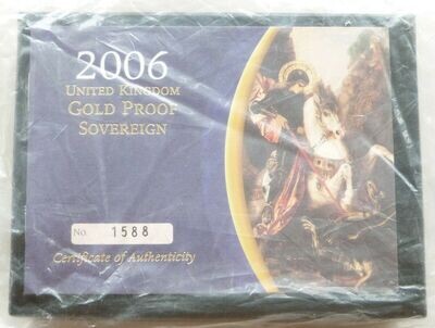 2006 St George and the Dragon Full Sovereign Gold Proof Coin Box Coa Sealed