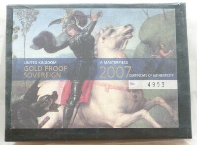 2007 St George and the Dragon Full Sovereign Gold Proof Coin Box Coa Sealed