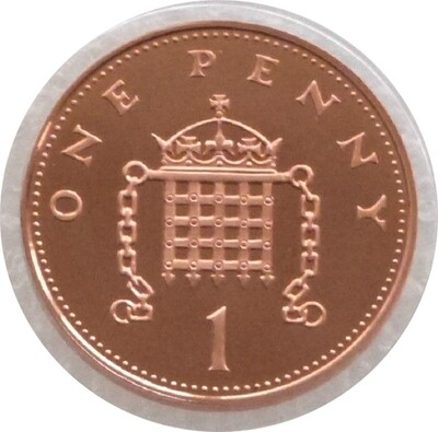 1977 Portcullis New Penny 1p Proof Coin
