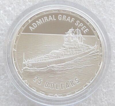 2006 Solomon Islands Legendary Fighting Ships Admiral Graf Spee $25 Silver Proof 1oz Coin