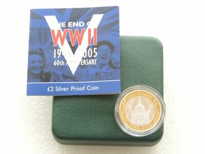 2005 End of Second World War £2 Silver Proof Coin Box Coa