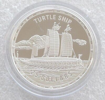 2006 Solomon Islands Legendary Fighting Ships Turtle Ship $25 Silver Proof 1oz Coin