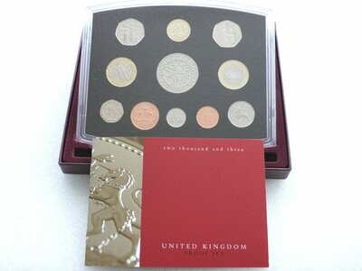 2003 Royal Mint Standard Proof 11 Coin Set Box Coa