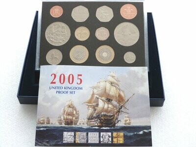 2005 Royal Mint Standard Proof 12 Coin Set Box Coa