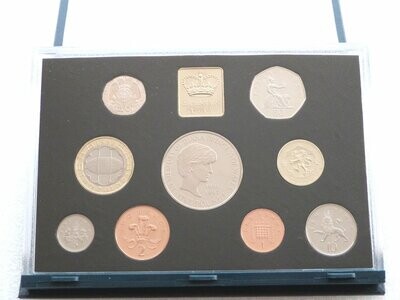 1999 Royal Mint Standard Proof 9 Coin Set Blue Case Coa