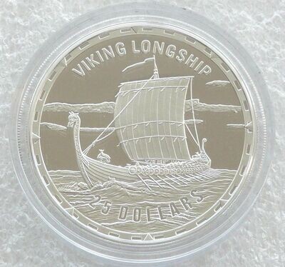 2006 Solomon Islands Legendary Fighting Ships Viking Longship $25 Silver Proof 1oz Coin