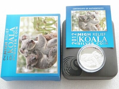 2014 Australia Koala High Relief $1 Silver Proof 1oz Coin Box Coa