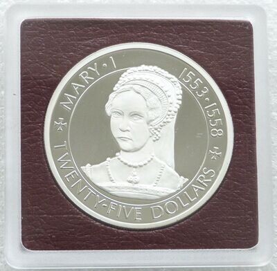 1977 Cayman Islands Silver Jubilee Mary I $25 Silver Proof Coin