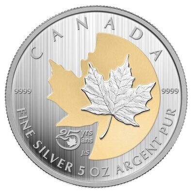 2013 Canada Maple Leaf 25th Anniversary $50 Silver Gold 5oz Coin Box Coa