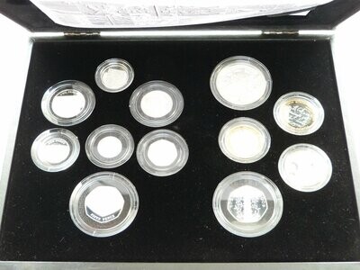 2009 United Kingdom Family Silver Proof 12 Coin Set Box Coa