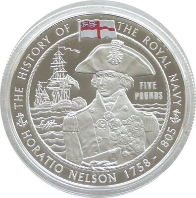2009 Guernsey History of the Royal Navy Horatio Nelson £5 Silver Proof Coin
