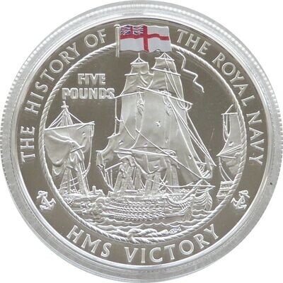 2009 Jersey History of the Royal Navy HMS Victory £5 Silver Proof Coin