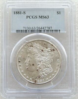 1881-S American Morgan $1 Silver Coin PCGS MS63 San Francisco