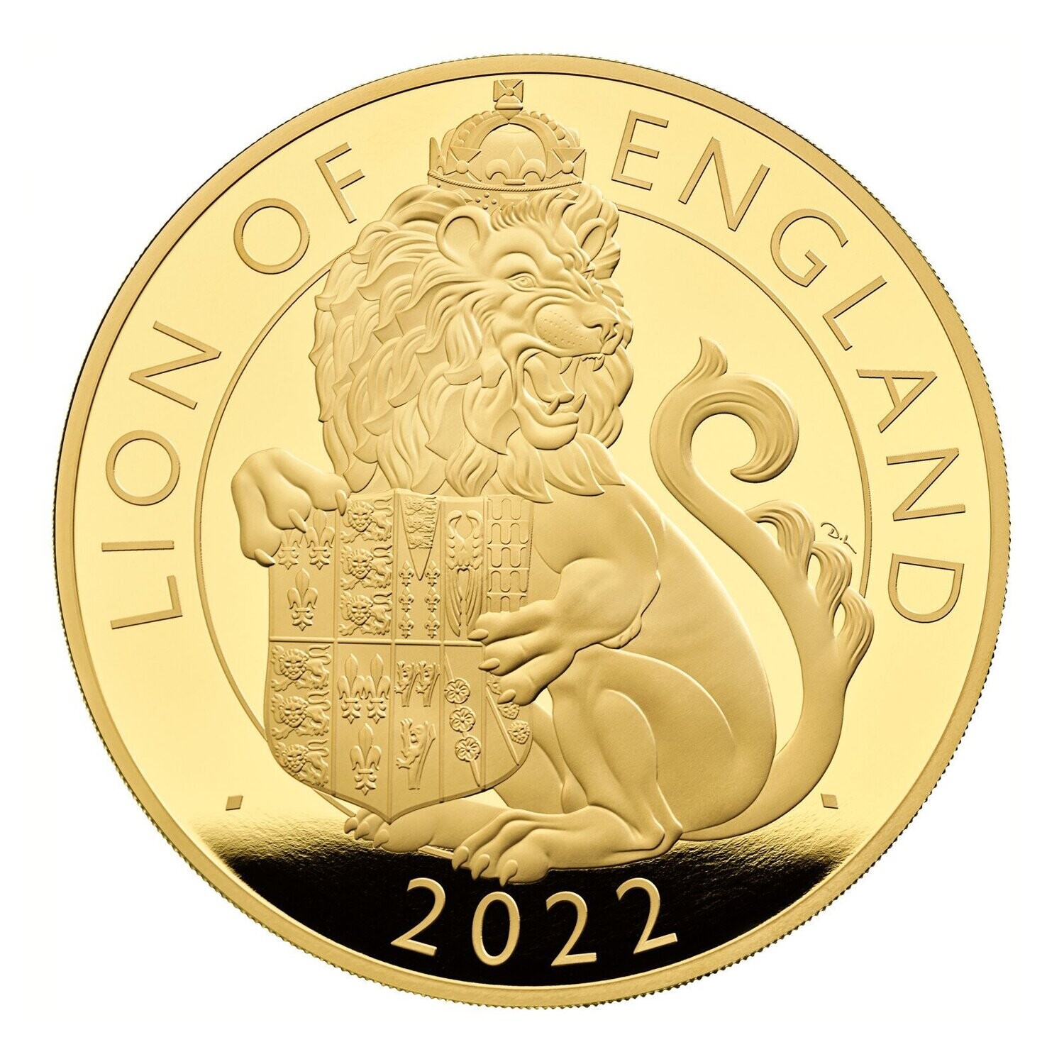2022 Royal Tudor Beasts Lion of England £100 Gold Proof 1oz Coin Box Coa