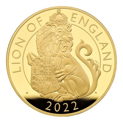 2022 Royal Tudor Beasts Lion of England £200 Gold Proof 2oz Coin Box Coa